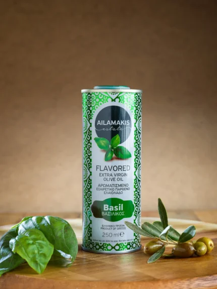 Alyvuogių aliejus Ailamakis su baziliku 250 ml