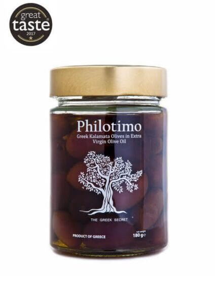 Alyvuogės Philotimo Kalamata be kauliukų alyvuogių aliejuje 310 g